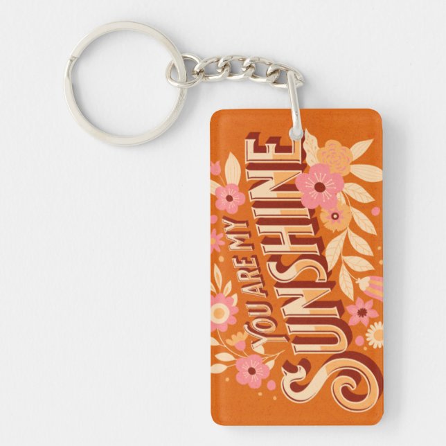 You Are My Sunshine Blommig Rosa Orange Groovy  (Framsidan)