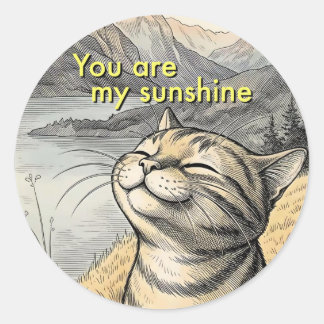 You Are My Sunshine Glad Katt Kuvert, Paket Runt Klistermärke