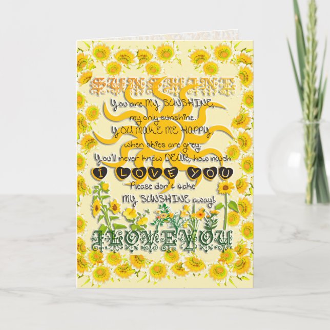 You Are My Sunshine Grafikkort Kort (Framsida)