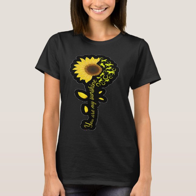 You are My Sunshine Horse  Sunflower T Shirt (Framsida)
