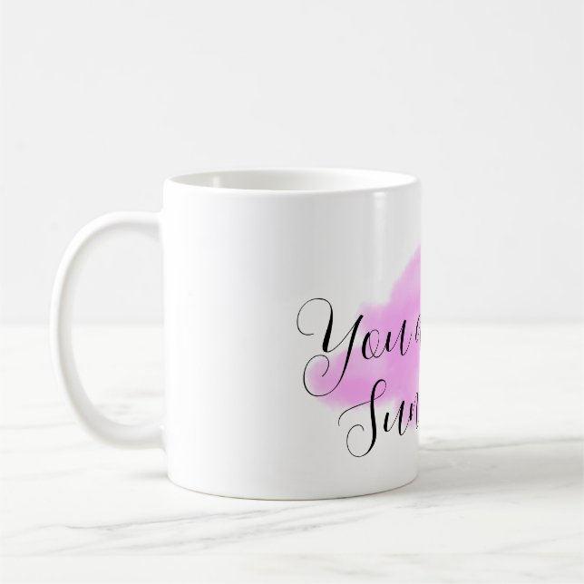 you are my sunshine pink purple sun rays clouds kaffemugg (Vänster)