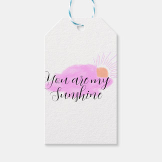 you are my sunshine pink purple sun rays clouds presentetikett
