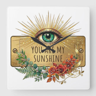 You Are My Sunshine Wall Clock Fyrkantig Klocka