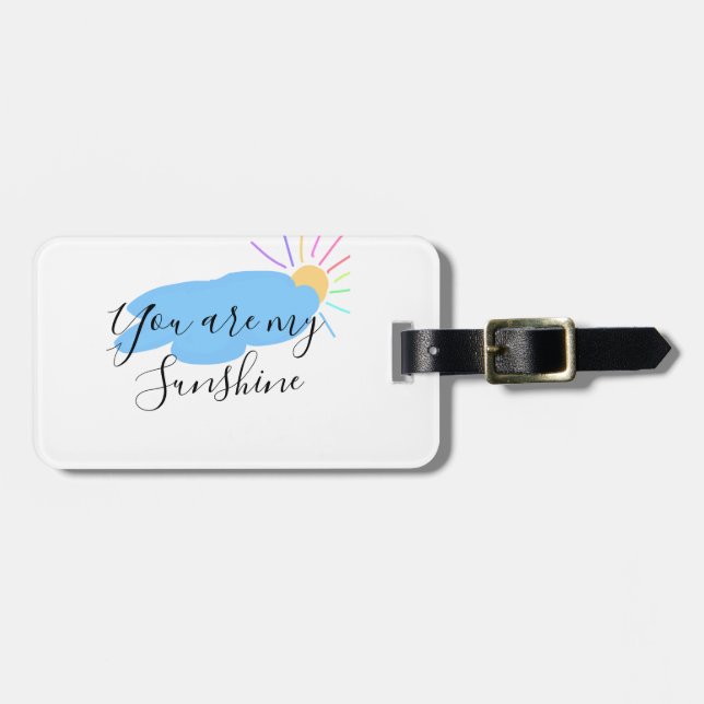 you are my sunshine yellow orange sun rays clouds bagagebricka (Horisontell Framsida)