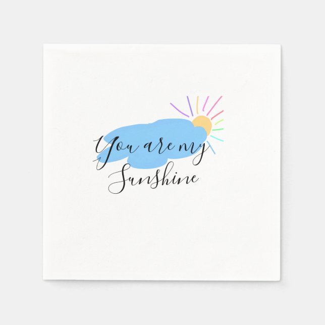 you are my sunshine yellow orange sun rays clouds pappersservett (Framsidan)