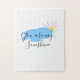 you are my sunshine yellow orange sun rays clouds pussel