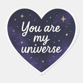 You Are My Universe – Cosmic Galaxy Heart Sticker Hjärtformat Klistermärke