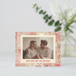 You Are My Valentine Custom Photo & Text Card Vykort