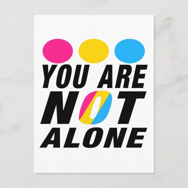  You are not alone  | Pansexual Pride  Vykort (Framsida)