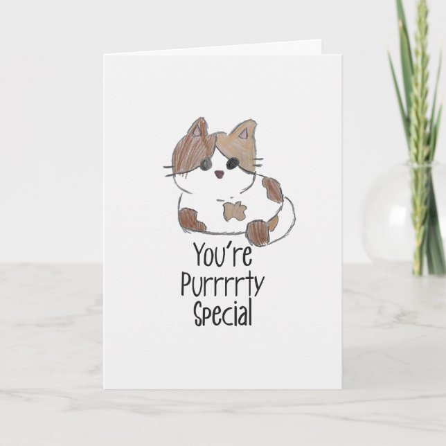 You are Purrrrty Special Cute Kitty Greeting Card Kort (Framsida)