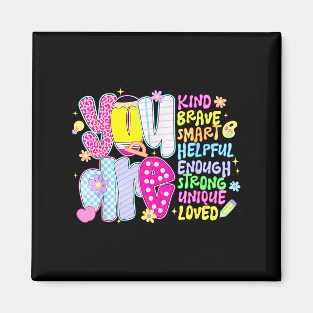 You Are Smart Brave Strong Kind Loved Motivation T Magnet (Framsidan)