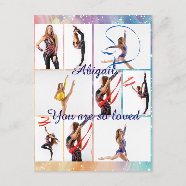 You Are So Loved 9 Picture Photo Collage & Name Vykort (Framsida)