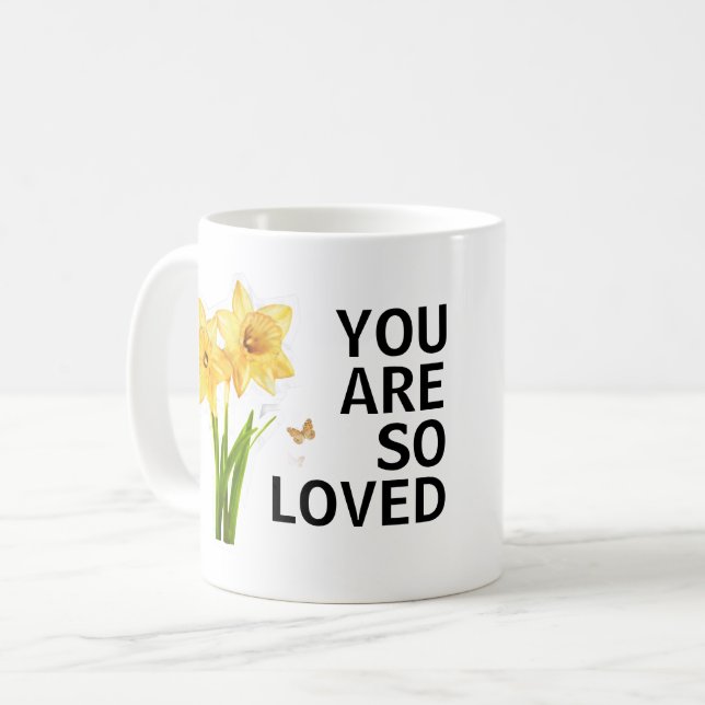 You Are So Loved Floral Christian Kaffemugg (Framsida vänster)