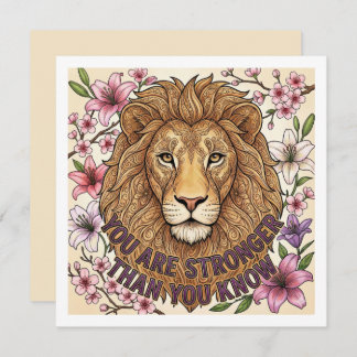 You Are Strong Personalized Lion Card Julkort