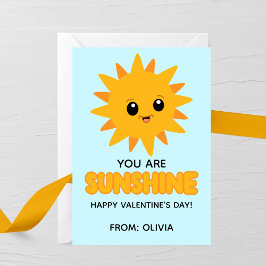 You Are Sunshine Kids Valentine Card Anteckningskort