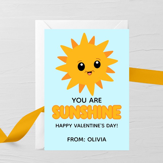 You Are Sunshine Kids Valentine Card Anteckningskort (Skapare uppladdad)
