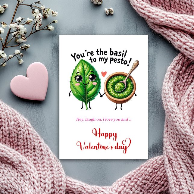 You are the basil to my pesto Funny Valentine's Julkort (You are the basil to my pesto Funny Valentine's Holiday Card )