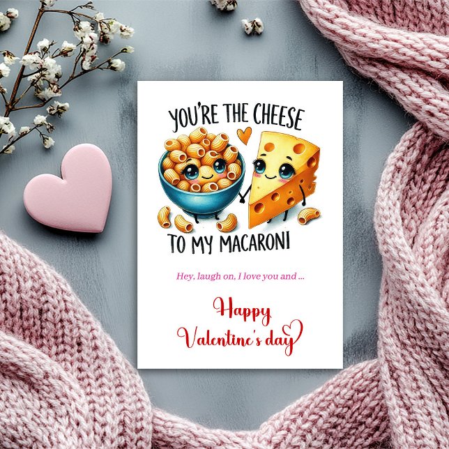 You are the cheese to my macaroni Funny Valentine Julkort (You are the cheese to my macaroni Funny Valentine Holiday Card)