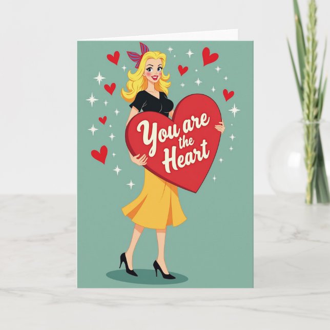 You Are The Heart Of Me Love Card Kort (Framsida)