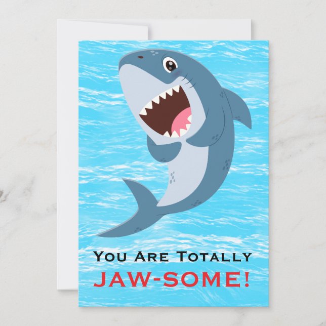 You Are Totally JAW-SOME Funny Shark Valentine's  Julkort (Framsida)