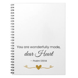 You Are Wonderfully Made – Psalm 139:14 Notebook Anteckningsbok