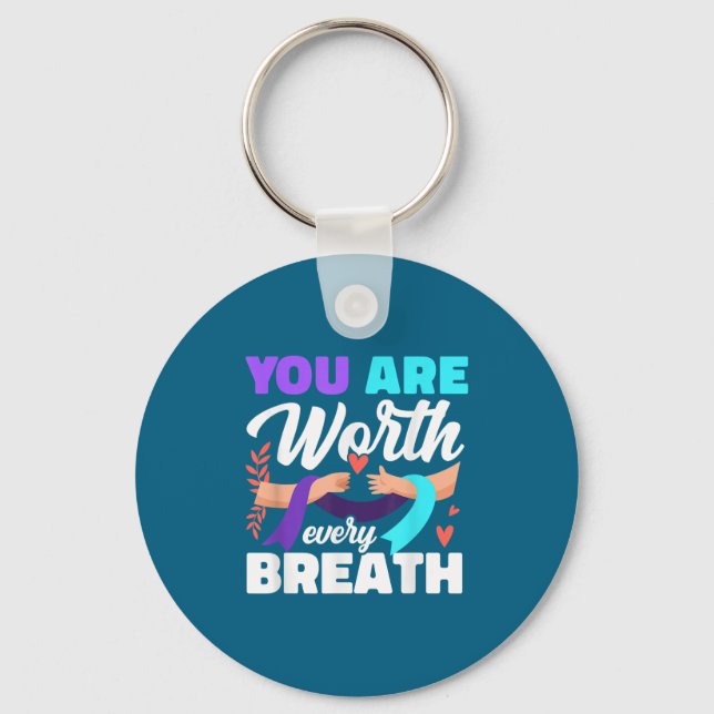 You Are Worth Every Breath Depression Awareness  Nyckelring (Framsida)