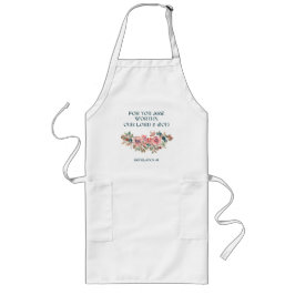 You Are Worthy — Watercolor Floral Apron Långt Förkläde