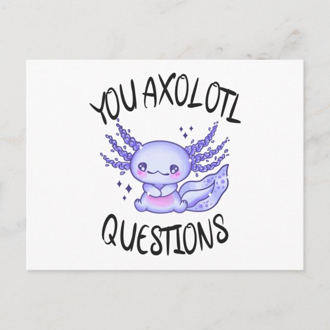 You axolotl questions vykort (Framsida)