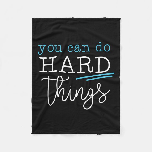 You Can Do Hard Things Insrational Quote Motivatio Fleecefilt (Framsidan)