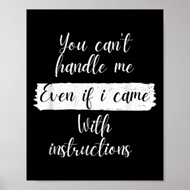 You Can't Handle Me Even If I Came With Instructio Poster (Framsidan)