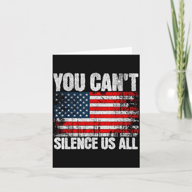 You Can't Silence Us All Usa Flag Conservative Rep Kort (Framsida)