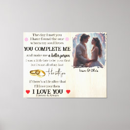 You Complete Me Custom Photo Wedding Anniversary Canvastryck