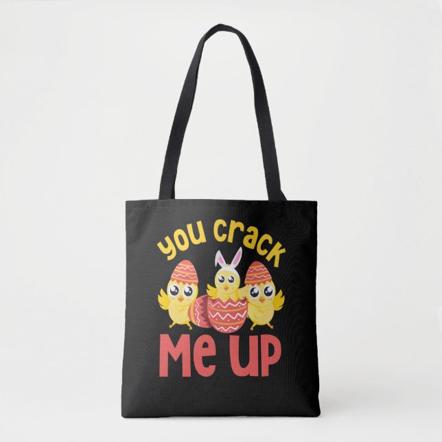 You Crack Me Up Easter Chicks Tygkasse (Framsida)