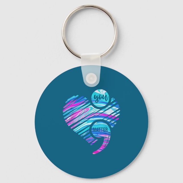 You Don't Let Your Story End Suicide Prevention He Nyckelring (Framsida)