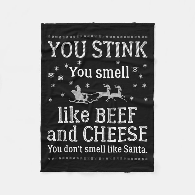 You Don't Smell Like Santa Funny Christmas  Fleecefilt (Framsidan)