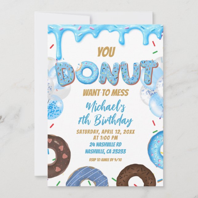 You Donut want to miss this birthday Invitation Inbjudningar (Framsida)