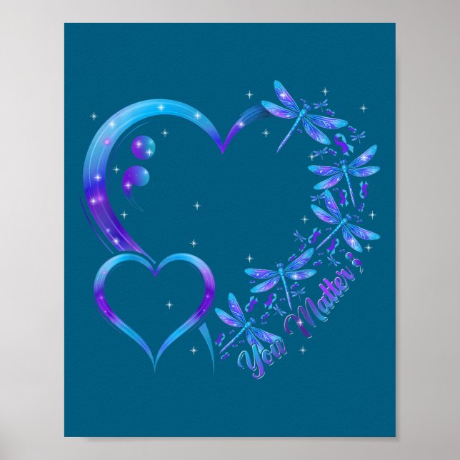 You Dragonfly Suicide Prevention Awareness Men Wom Poster (Framsidan)