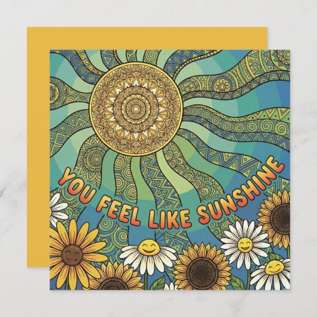 You Feel Like Sunshine Personalized Card Julkort (Fram/baksida)