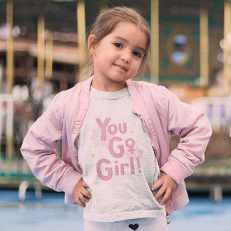 You Go Girl | Inspirerande Rosa Barn T-Shirt