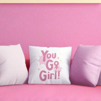 You Go Girl | Inspirerande Rosa Kudd Kudde