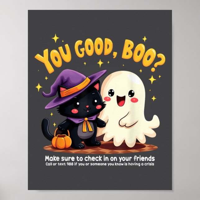 You Good, Boo_ Suicide Prevention Halloween Mental Poster (Framsidan)