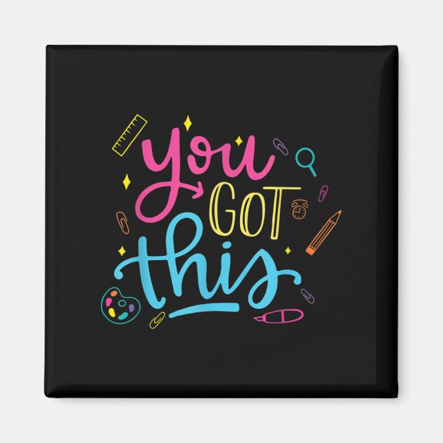 You Got This Motivational Testing Day Teacher Stud Magnet (Framsidan)