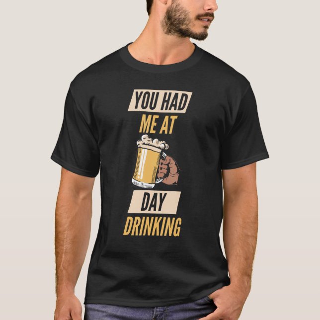 You Had Me At Day Drinking Retro Beach Cruise 4 T Shirt (Framsida)
