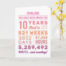 You Have Been Loved 10 Years Birthday Card Kort
