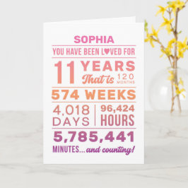 You Have Been Loved 11 Years Birthday Card Kort