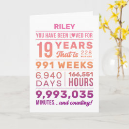 You Have Been Loved 19 Years Birthday Card Kort