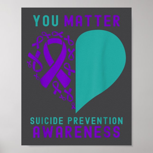 You - Heart &amp; Ribbon Design Suicide Prevention Poster (Framsidan)