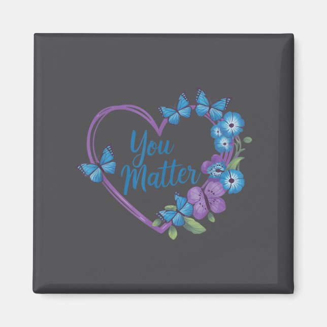 You Heart Suicide Prevention Awareness  Magnet (Framsidan)