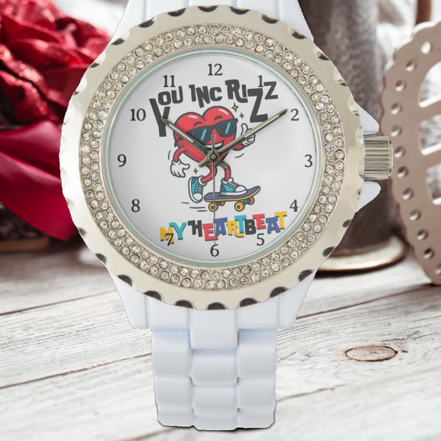 You Inc Rizz my Heartbeat - Cute skateboard heart Armbandsur (Skapare uppladdad)