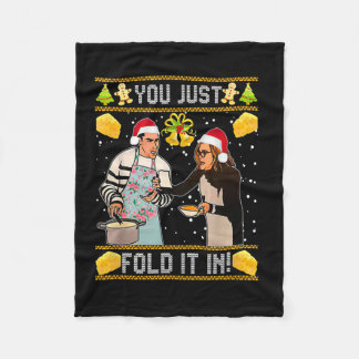 You Just Fold It In Christmas Xmas Pajamas Christm Fleecefilt